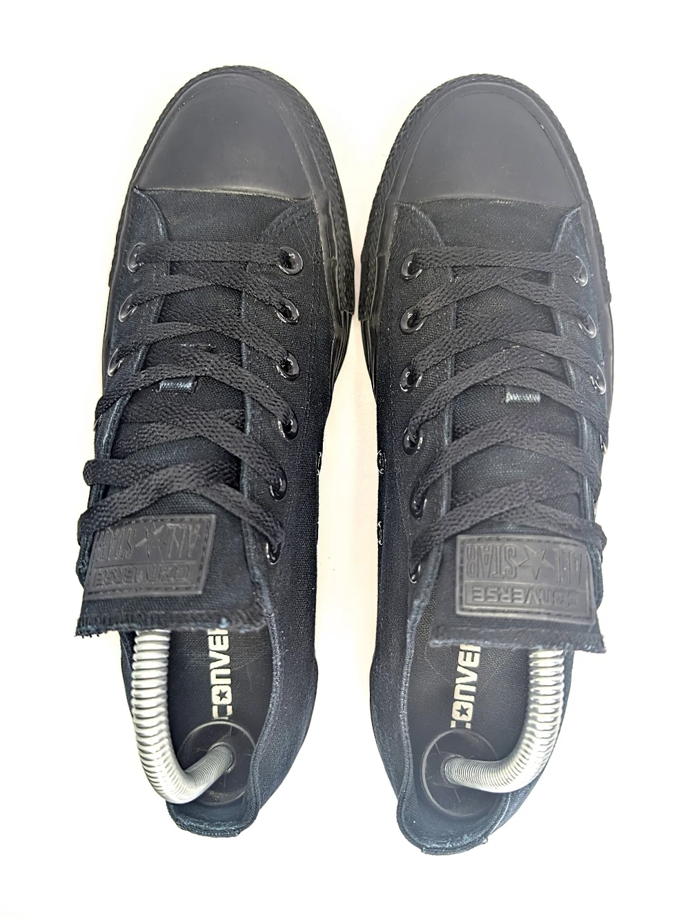 Converse All Star Low Top Canvas Fabric Black Sneakers Women's Size 10